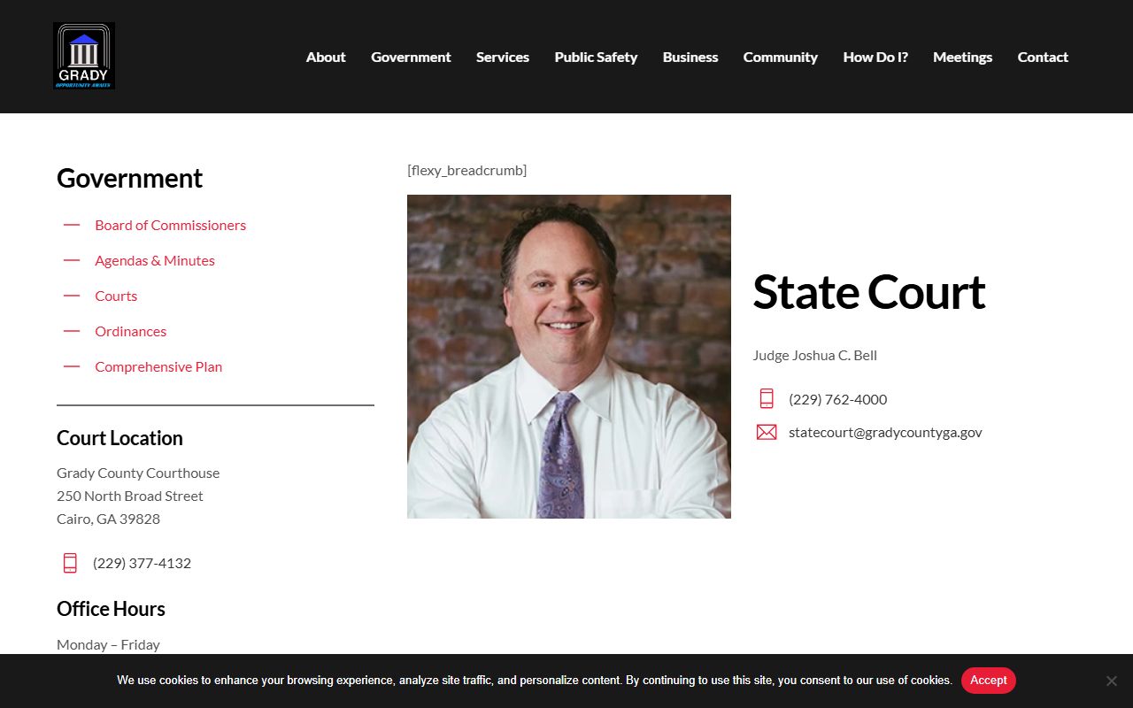 Grady County court records State Court contact page