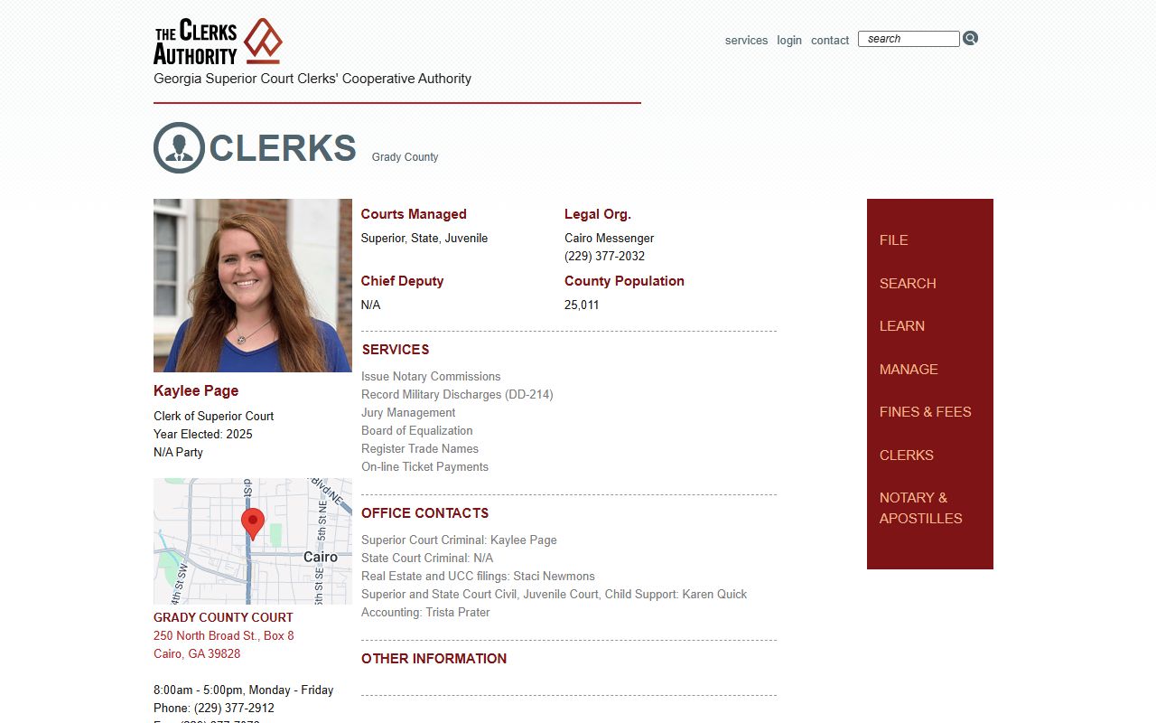 Grady County court records GSCCCA clerk profile