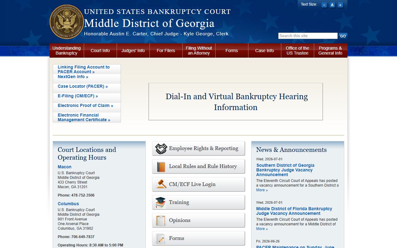 Grady County Superior Court and Middle Georgia Bankruptcy Court records