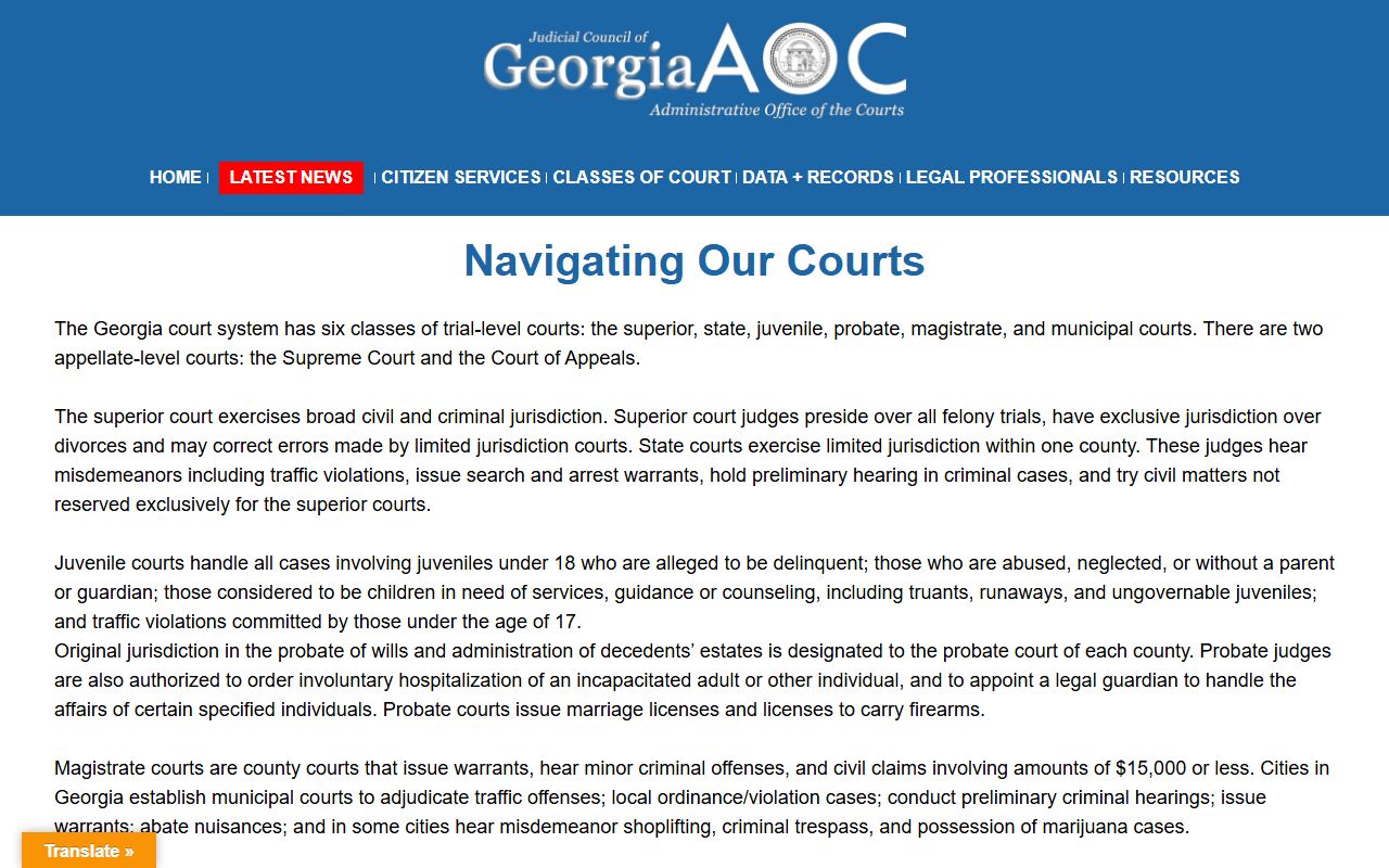 Grady County court records Georgia court structure guide