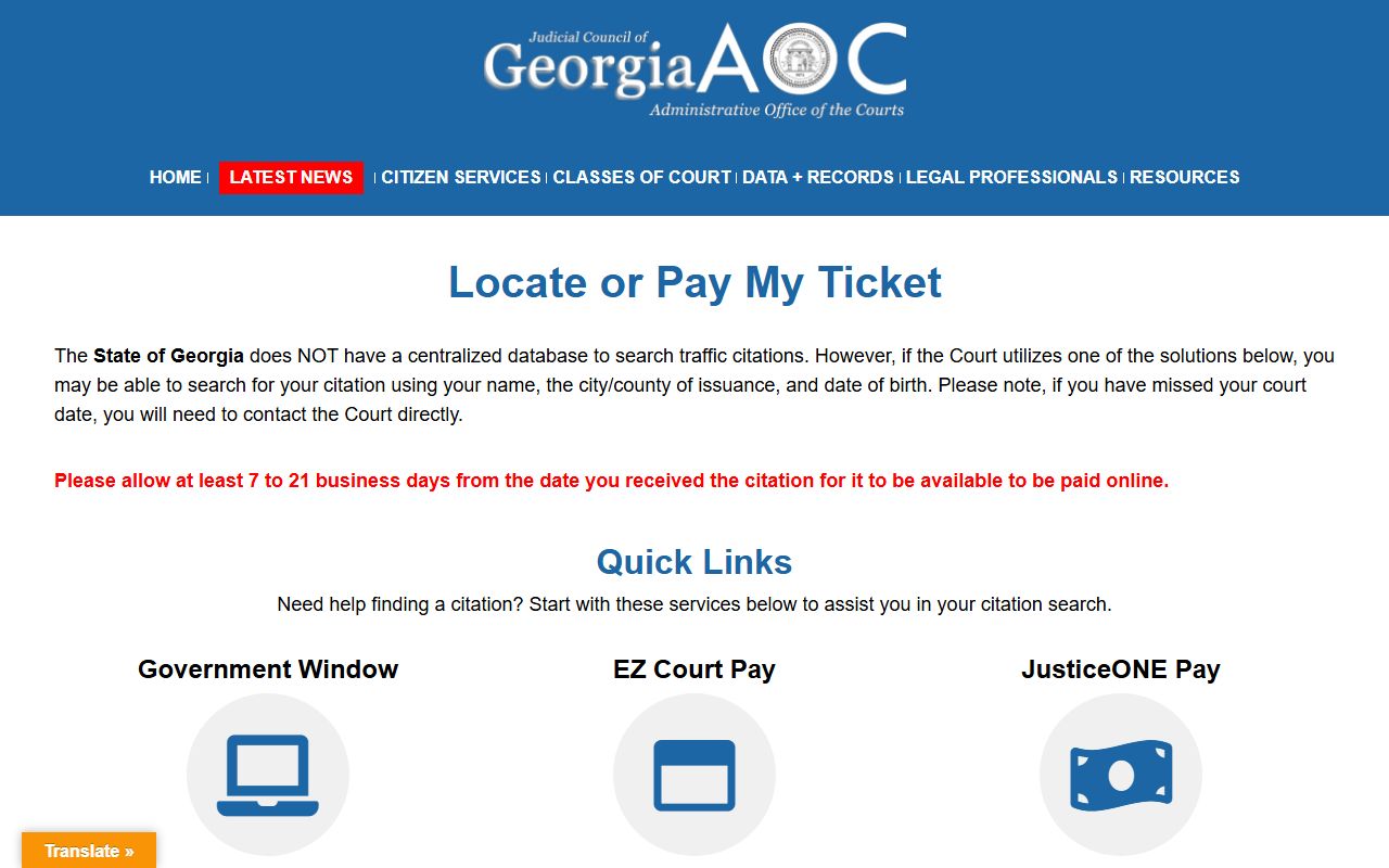 Grady County court records Georgia traffic citation guidance