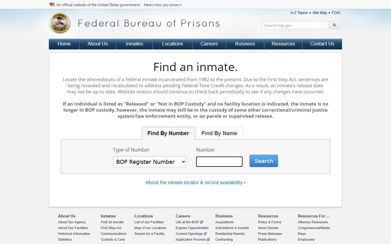 Grady County inmate records federal BOP inmate locator