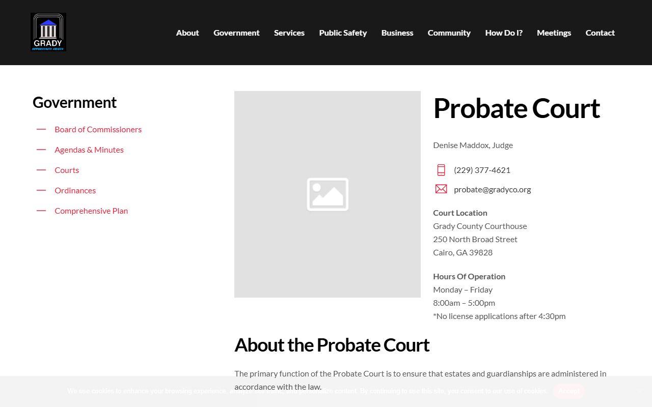 Grady County probate records official Probate Court page
