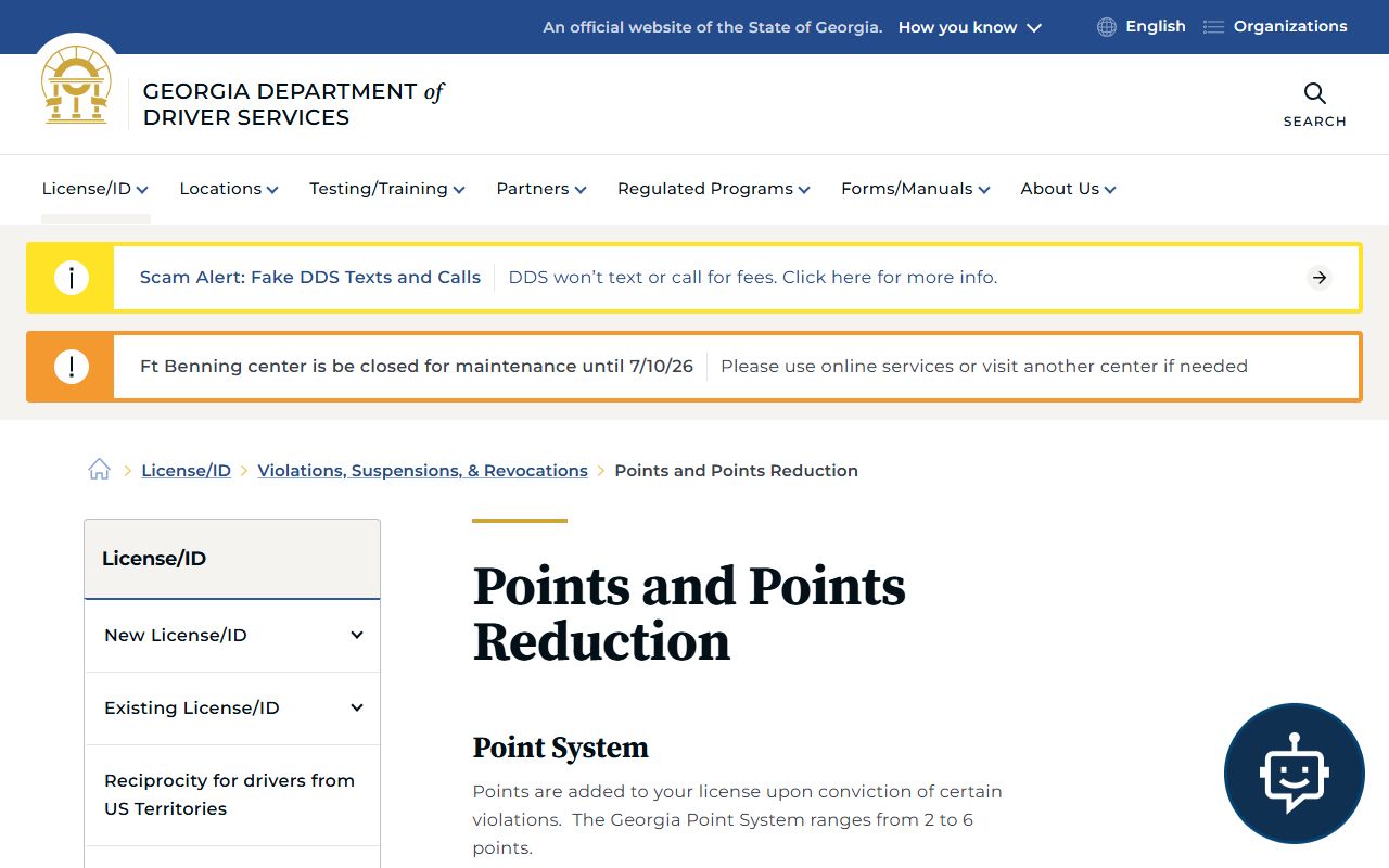 Grady County traffic court records Georgia DDS points guidance